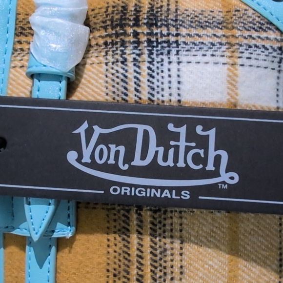 Von Dutch Lane Blue and Yellow Plaid Shoulder Bag - Picture 8 of 8